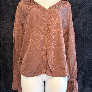 Paige Cleobelle Silk Button Up Top